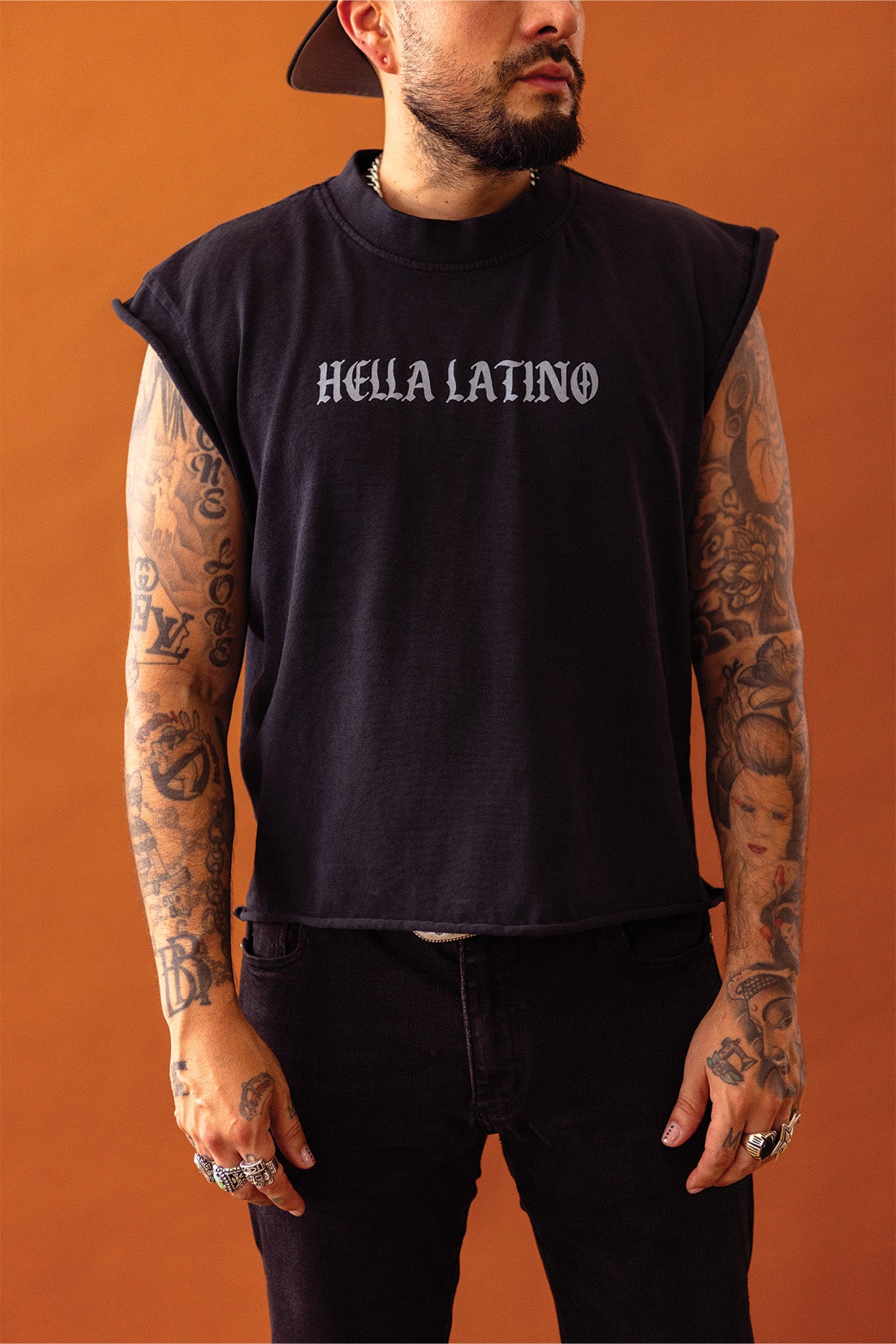 Hella Latino Sleeveless Tee - Pigment Black