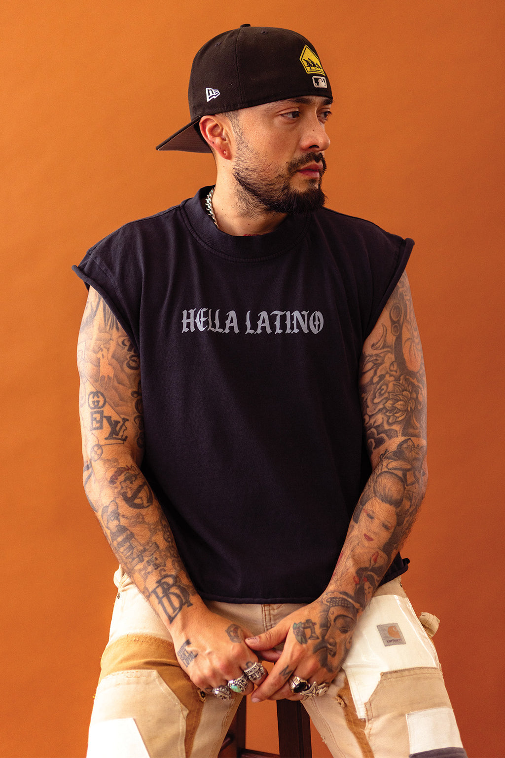 Hella Latino Sleeveless Tee - Pigment Black