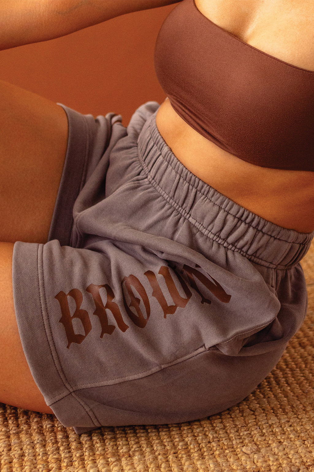 Hella Brown Sweatshorts - Faded Grey