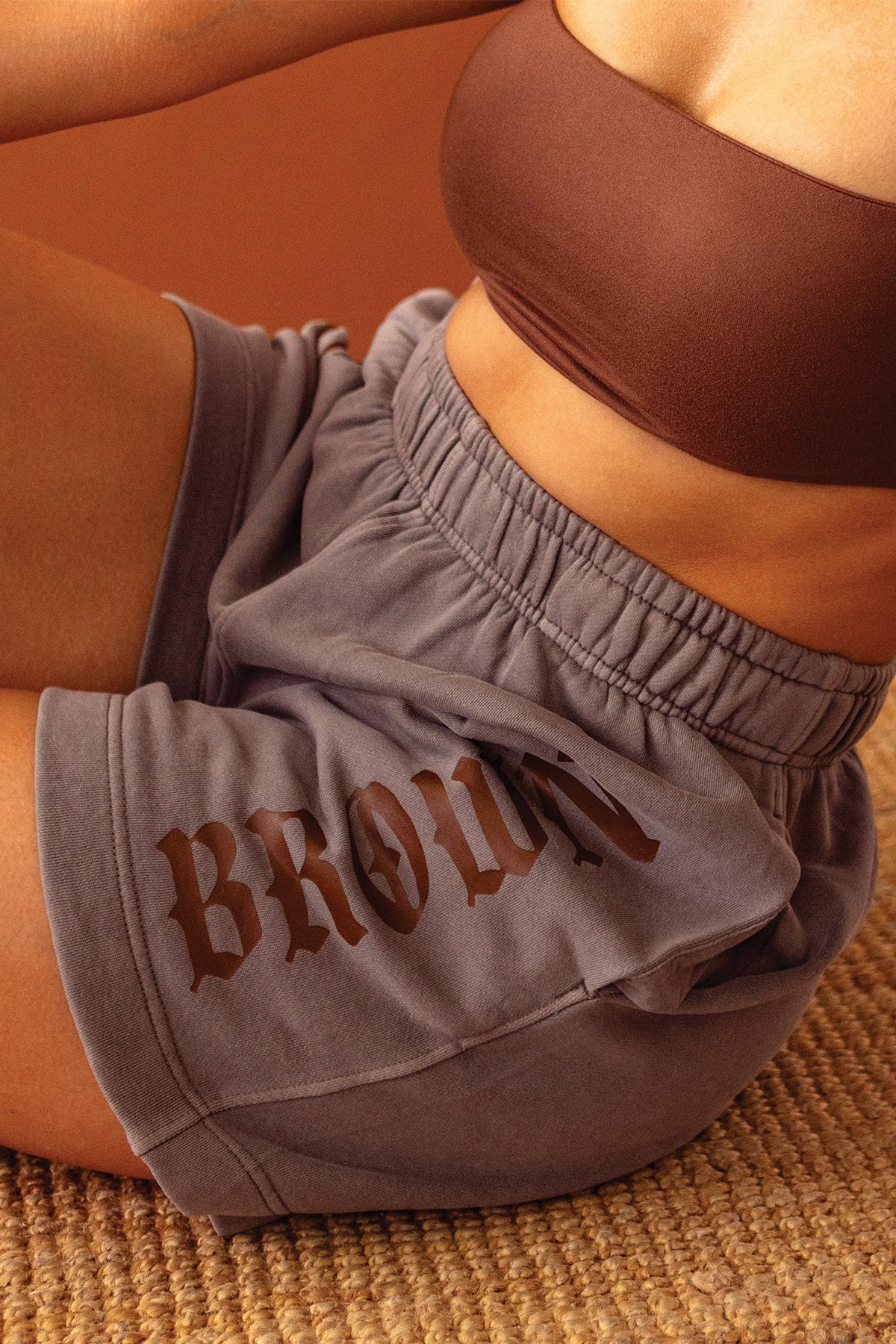 Hella Brown Sweatshorts - Faded Grey