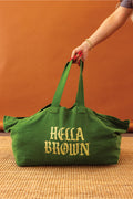 Hella Brown Oversized Tote Bag - Vintage Green